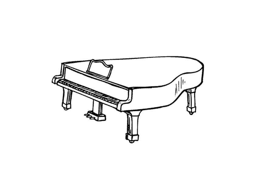 Coloriage piano A  queue